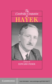 Cover image: The Cambridge Companion to Hayek 1st edition 9780521849777