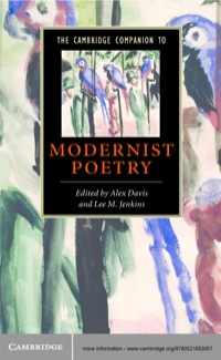 表紙画像: The Cambridge Companion to Modernist Poetry 1st edition 9780521853057