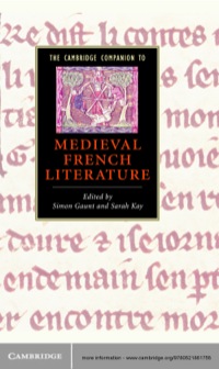 Cover image: The Cambridge Companion to Medieval French Literature 1st edition 9780521861755