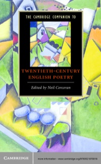 Imagen de portada: The Cambridge Companion to Twentieth-Century English Poetry 1st edition 9780521870818