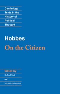 Cover image: Hobbes: On the Citizen 1st edition 9780521432047