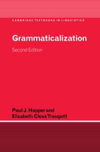 Cover image: Grammaticalization 2nd edition 9780521009485