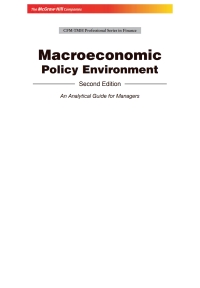 表紙画像: Macroeconomic Policy Environment 2nd edition 9780070703742