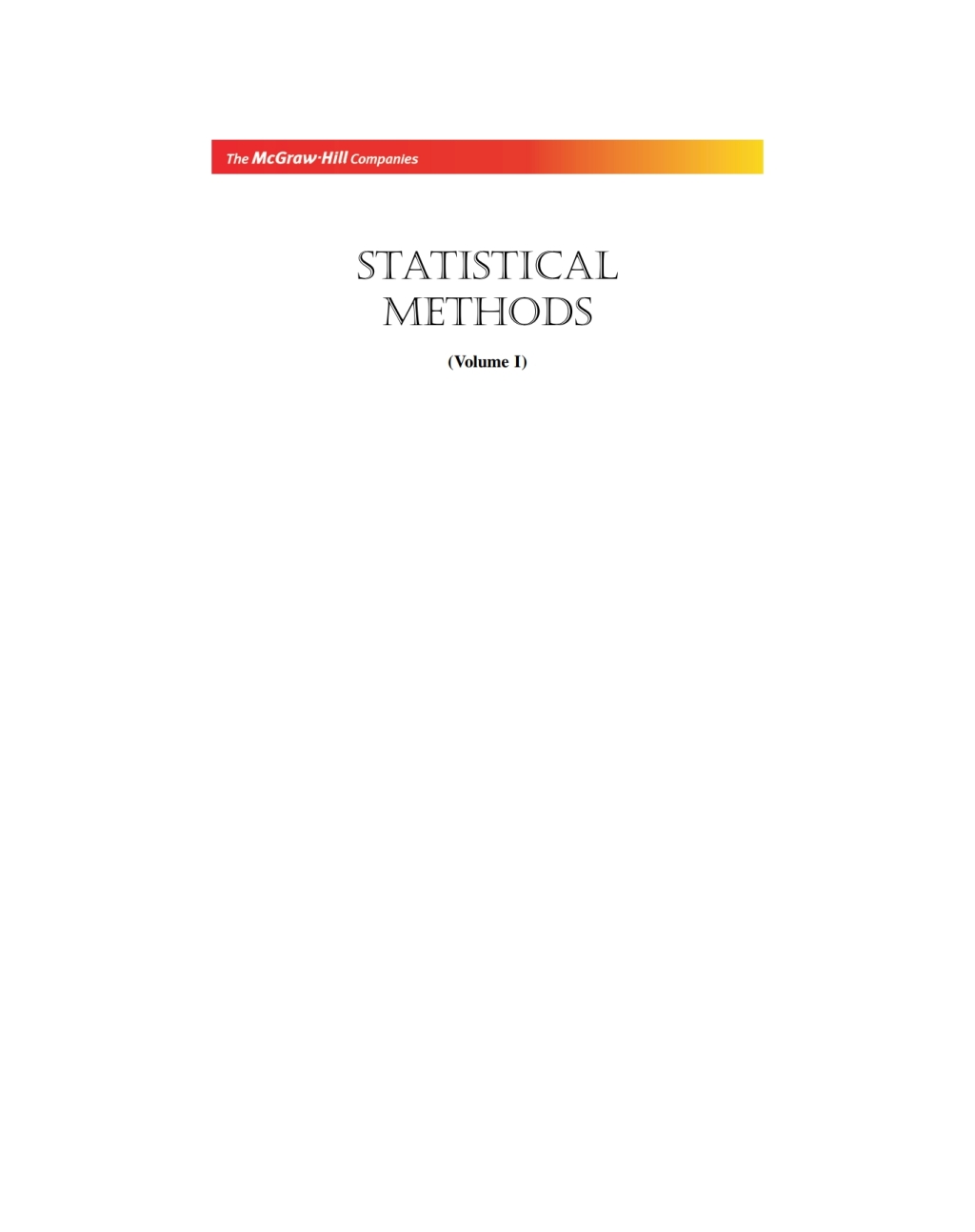 Statistical Methods (eBook)