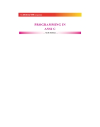 Cover image: Programming in ANSI C 6th edition 9781259004612