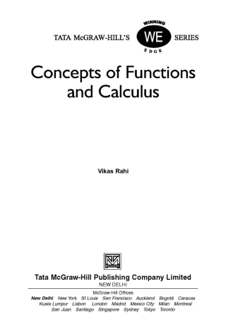 Imagen de portada: Concepts Of Function Calculus(Eb) 9780070080805