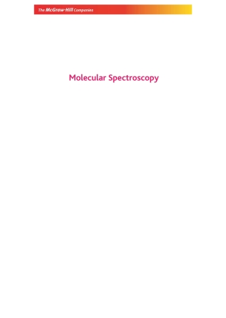 Imagen de portada: MOLECULAR SPECTROSCOPY EB 9781259062209