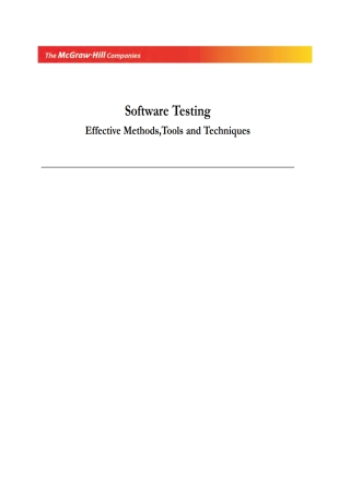 Cover image: Software Testing 9780070139909