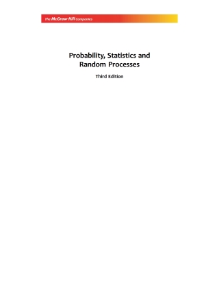 صورة الغلاف: Probability, Statistics And Random Processes 3rd edition 9780070669253