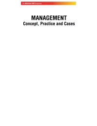 Cover image: Management : Concept & Cases 9780070682184