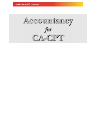 Imagen de portada: Accountancy for CA-CPT (With CD) 9780070700703