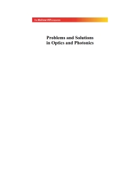 صورة الغلاف: Problems And Solutions In Optics & Photonics 9780071072663
