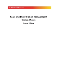 صورة الغلاف: Sales & Distribution Management 2nd edition 9780071077965