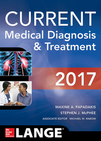 Cover image: CURRENT Medical Diagnosis and Treatment 2017 56th edition 9781259585111
