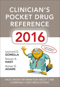 Imagen de portada: Clinician's Pocket Drug Reference 2016 7th edition 9781259586057