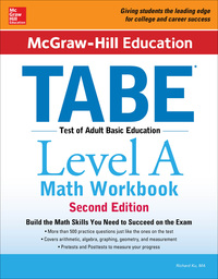 Cover image: McGraw-Hill Education TABE Level A Math Workbook Second Edition 2nd edition 9781259587825