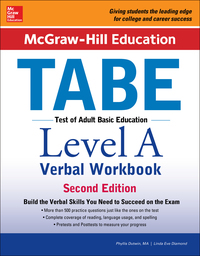 Cover image: McGraw-Hill Education TABE Level A Verbal Workbook, 2nd edition 2nd edition 9781259587863