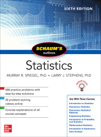 Cover image: Schaum's Outline of Statistics 6th edition 9781260011463