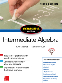 Imagen de portada: Schaum's Outline of Intermediate Algebra, Third Edition 3rd edition 9781260120745