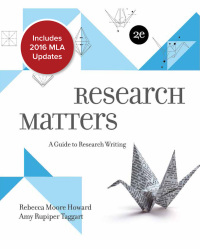 Cover image: Research Matters MLA 2016 Update 2nd edition 9780073405940