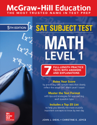 Cover image: McGraw-Hill Education SAT Subject Test Math Level 1, Fifth Edition 5th edition 9781260142778