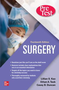 Cover image: Surgery PreTest Self-Assessment and Review, Fourteenth Edition 14th edition 9781260143614