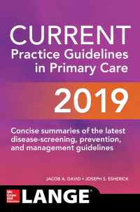 表紙画像: CURRENT Practice Guidelines in Primary Care 2019 17th edition 9781260440577