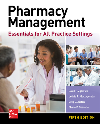 Imagen de portada: Pharmacy Management: Essentials for All Practice Settings 5th edition 9781260456387
