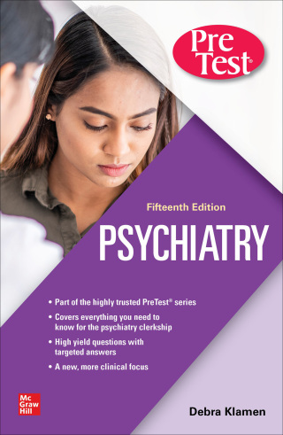 Cover image: Psychiatry PreTest Self-Assessment And Review, 15th Edition 15th edition 9781260467413