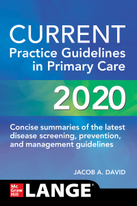 Imagen de portada: CURRENT Practice Guidelines in Primary Care 2020 18th edition 9781260469844