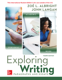Cover image: Exploring Writing: Paragraphs and Essays 4th edition 9781260547740