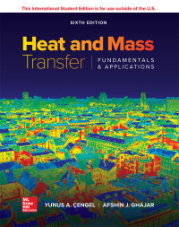 Omslagafbeelding: Heat and Mass Transfer: Fundamentals and Applications 6th edition 9781260570007