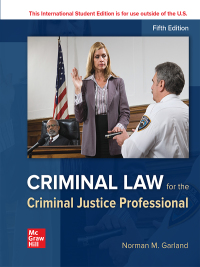 Cover image: Criminal Law for the Criminal Justice Professional ISE 5th edition 9781260579260