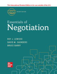 Cover image: Essentials of Negotiation 7th edition 9781260570458