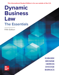 Cover image: Dynamic Business Law ISE 5th edition 9781260597370