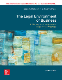 Omslagafbeelding: The Legal Environment of Business, a Managerial Approach ISE 4th edition 9781260597486