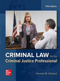 Cover image: Criminal Law for the Criminal Justice Professional 5th edition 9781260254105