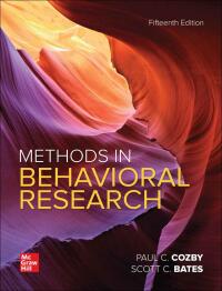 Cover image: Methods in Behavioral Research 15th edition 9781260718904