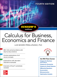 Cover image: Schaum's Outline of Calculus for Business, Economics and Finance, Fourth Edition 4th edition 9781264266852