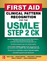 Imagen de portada: First Aid Clinical Pattern Recognition for the USMLE Step 2 CK 1st edition 9781264285969