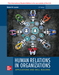Imagen de portada: Human Relations in Organizations: Applications and Skill Building 12th edition 9781265129552