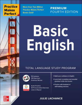 Cover image: Practice Makes Perfect: Basic English, Premium Edition 4th edition 9781265388867