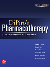 Imagen de portada: DiPiro's Pharmacotherapy: A Pathophysiologic Approach 12th edition 9781264264544