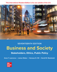 Imagen de portada: Business and Society: Stakeholders Ethics Public Policy ISE 17th edition 9781265586140