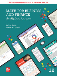 Imagen de portada: Math For Business And Finance: An Algebraic Approach ISE 3rd edition 9781266321429