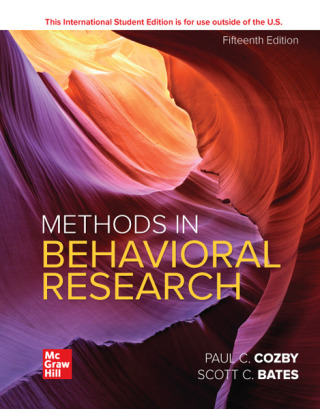 Cover image: ISE Methods In Behavioral Research 15th edition 9781266177682