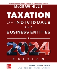 Imagen de portada: McGraw-Hill's Taxation of Individuals and Business Entities 2024 Edition ISE 15th edition 9781266166570