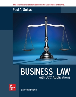 Cover image: Business Law with UCC Applications ISE 16th edition 9781266168697