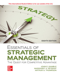 Imagen de portada: Essentials of Strategic Management: The Quest for Competitive Advantage ISE 8th edition 9781266227110