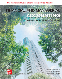 Imagen de portada: ISE Financial & Managerial Accounting 20th edition 9781266236372